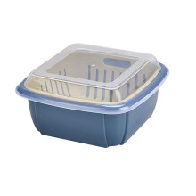 Panier d'égouttage en plastique violet pour fruits et légumes avec couvercle