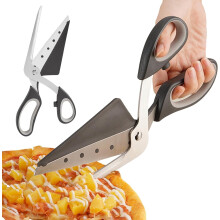 Ciseaux à pizza en acier inoxydable avec pelle, ergonomiques
