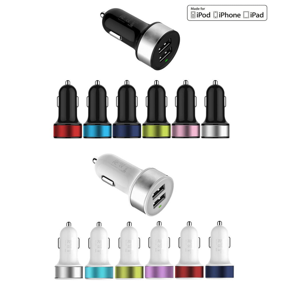 Dual Port Usb Car Adapter 2.1A For Smartphone And Tablet 974856813469