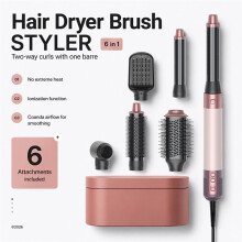 Multi-Styler 6-in-1 Airflow Styling Fast Drying Straightening Curling Smoothing & Volumizing for All Hair Types EU Plug