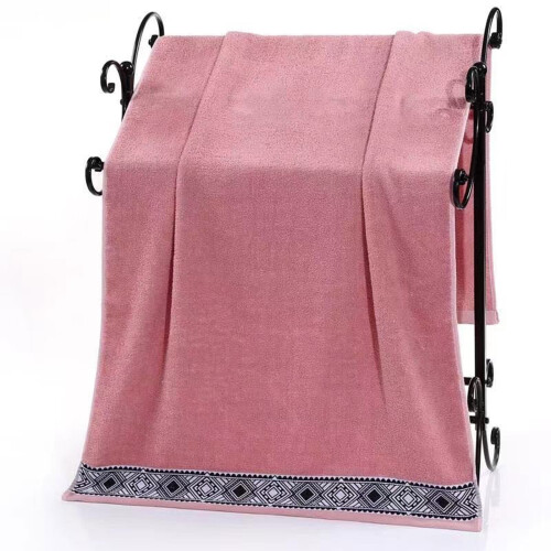 Toalha de mão de algodão rosa, 35 x 76 cm, absorvente e macia.