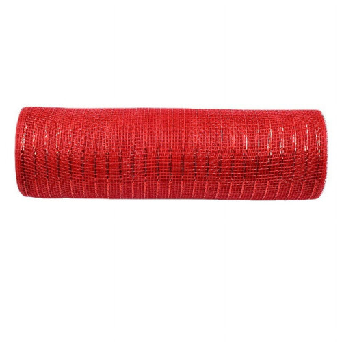 Rolo de tecido de tule vermelho natalino de 10 polegadas x 10 jardas