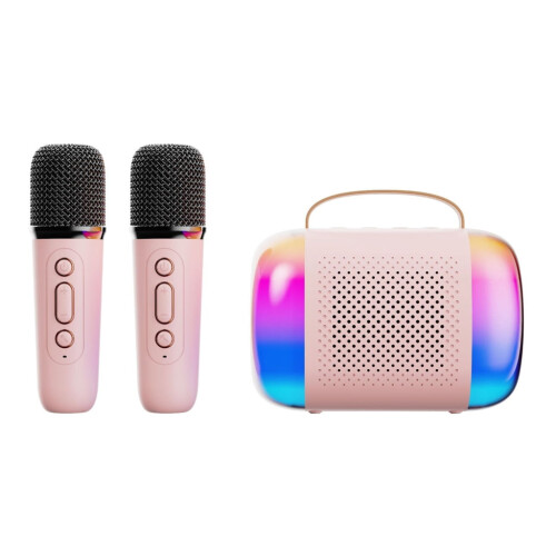 Kids Karaoke Set with 2 Wireless Mics and Speaker