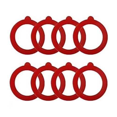 Silikon-Dichtung für Einmachgläser, luftdicht, 9,4 cm, rot, 8 Stück