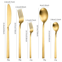 Stainless Steel Steak Cutlery Set 5-Piece Square Handle