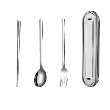 Ensemble de 3 pièces en acier inoxydable 304 (baguettes, cuillère et fourchette), 24 cm