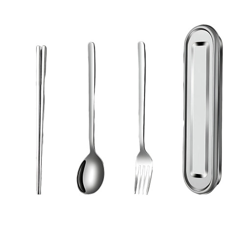304 Rustfrit Stål Spisepinde Ske Gaffel Sæt 3-Dele 24cm