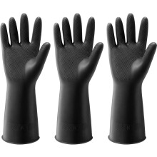 Gants de vaisselle en latex noirs extra larges (3 paires)