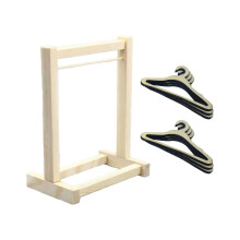Cintre en bois pour vêtements de poupée, 17 cm