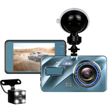 Dubbel dashcam720P bil-DVR med rörelsedetektering