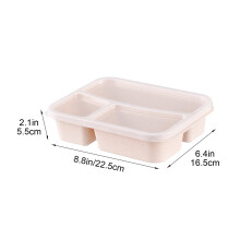 Marmita Bento com 3 compartimentos, própria para micro-ondas.