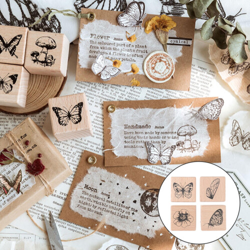 Σετ σφραγίδων από καουτσούκ Lovely Patterns4Pieces