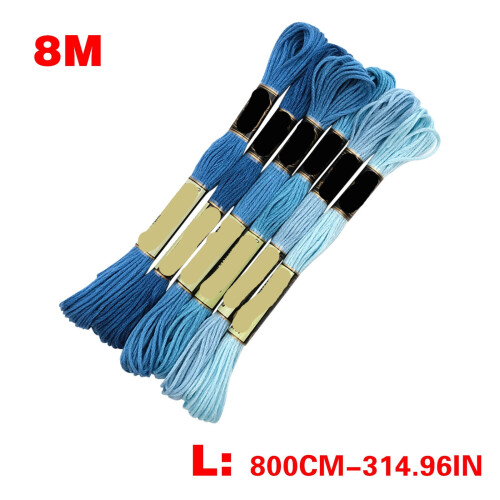 Gradient Embroidery Thread Polyester Cotton 8M 6 Colors 1