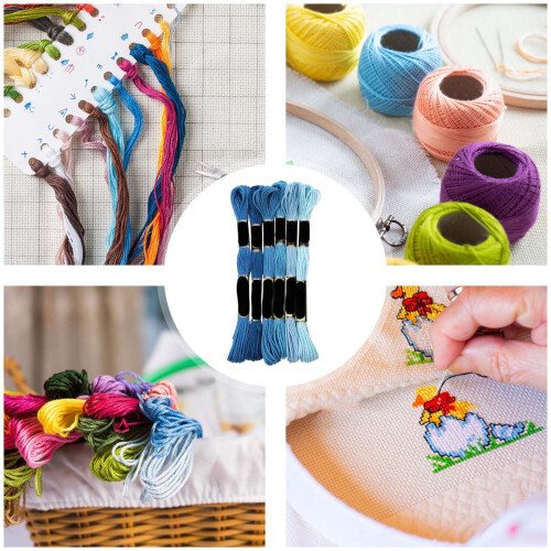 Gradient Embroidery Thread Polyester Cotton 8M 6 Colors 2