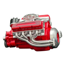 Benzin OHV V8 kisblokkos motor modellkészlet piros