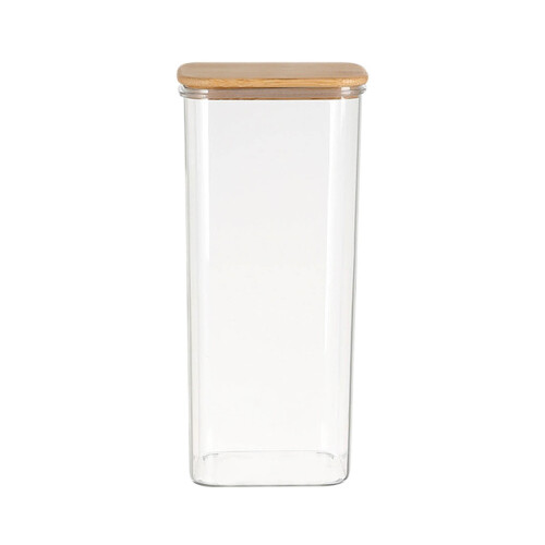 Transparentes, luftdichtes Vorratsglas mit Holzdeckel (1 Stück)
