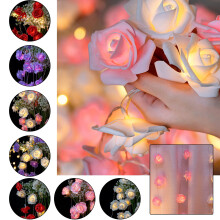 Lampki LED w kształcie perłowej róży, 20 stóp