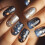 Unhas postiças curtas quadradas com glitter e cobertura total (24 unidades) 6