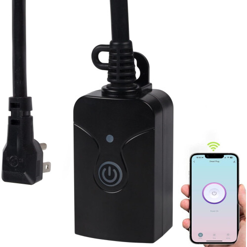 Smart WiFi-uttag för utomhusbruk, kraftig timer, 1 uttag