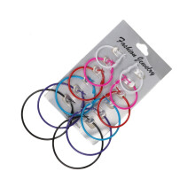 Ensemble de 6 paires de boucles d'oreilles créoles rondes pour femmes