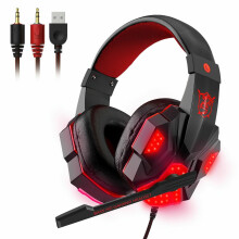 3,5 mm gamingheadset med mikrofon og LED-lys