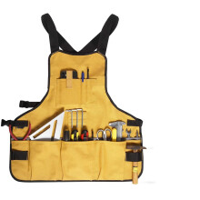 Werkzeugschürze aus Canvas, gelb, Rumpflänge, 21 Taschen