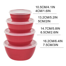 Bols mélangeurs en plastique avec couvercles (4 pièces)
