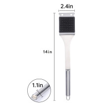 Brosse et grattoir pour barbecue en acier inoxydable 2 en 1 42 cm