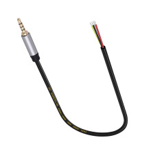 Conector macho TRRS de 3,5 mm a cable de 30 cm con cable pelado.