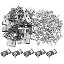 Edelstahl-Zaunclips, Hochleistungsausführung, 100er-Set