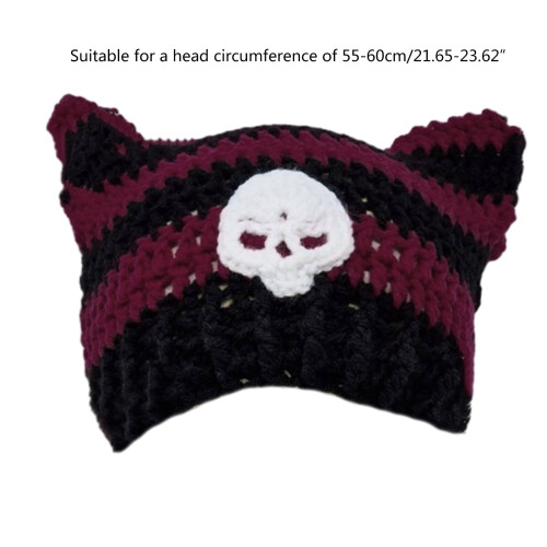 Gorro de punto con calavera para mujer, estilo punk. 2
