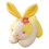 Gele pluche paashaas met bloem, 19,9 cm 1