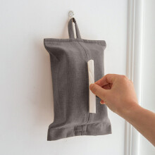 Boîte à mouchoirs en tissu polyester avec cordelette de suspension (1 pièce)