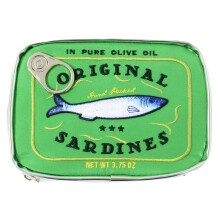 Sardinevormig make-uptasje met ritssluiting, reiscosmetica