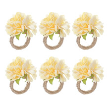 Anneaux porte-serviettes à motif floral (6 pièces)