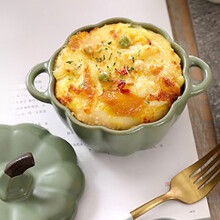 Cocotte en fonte en forme de citrouille avec couvercle 14 x 9,5 cm