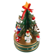 Boîte à musique de Noël en bois vert (1 pièce)