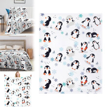 Pătură de pluș din flanel cu design de pinguin, 50x60 cm