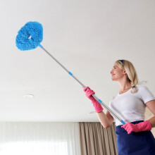 Plumeau rétractable pour ventilateur de plafond avec manche extensible et 1