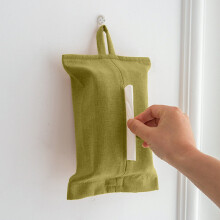 Boîte à mouchoirs en tissu polyester avec cordelette de suspension (1 pièce)