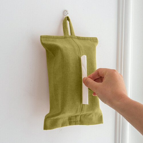 Stoffen tissuebox van polyester met ophangkoord (1 stuk)