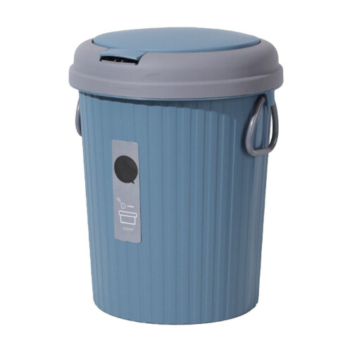 Plastic Round Trash Can with Snap-On Lid 1.5 Gallon 1