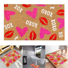 Tapis de Saint-Valentin à motif cœur rouge 50 x 75 cm