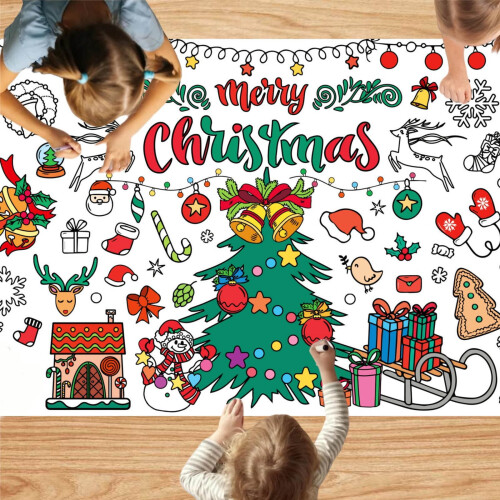 Christmas coloring tablecloth large activity mat 1 pack