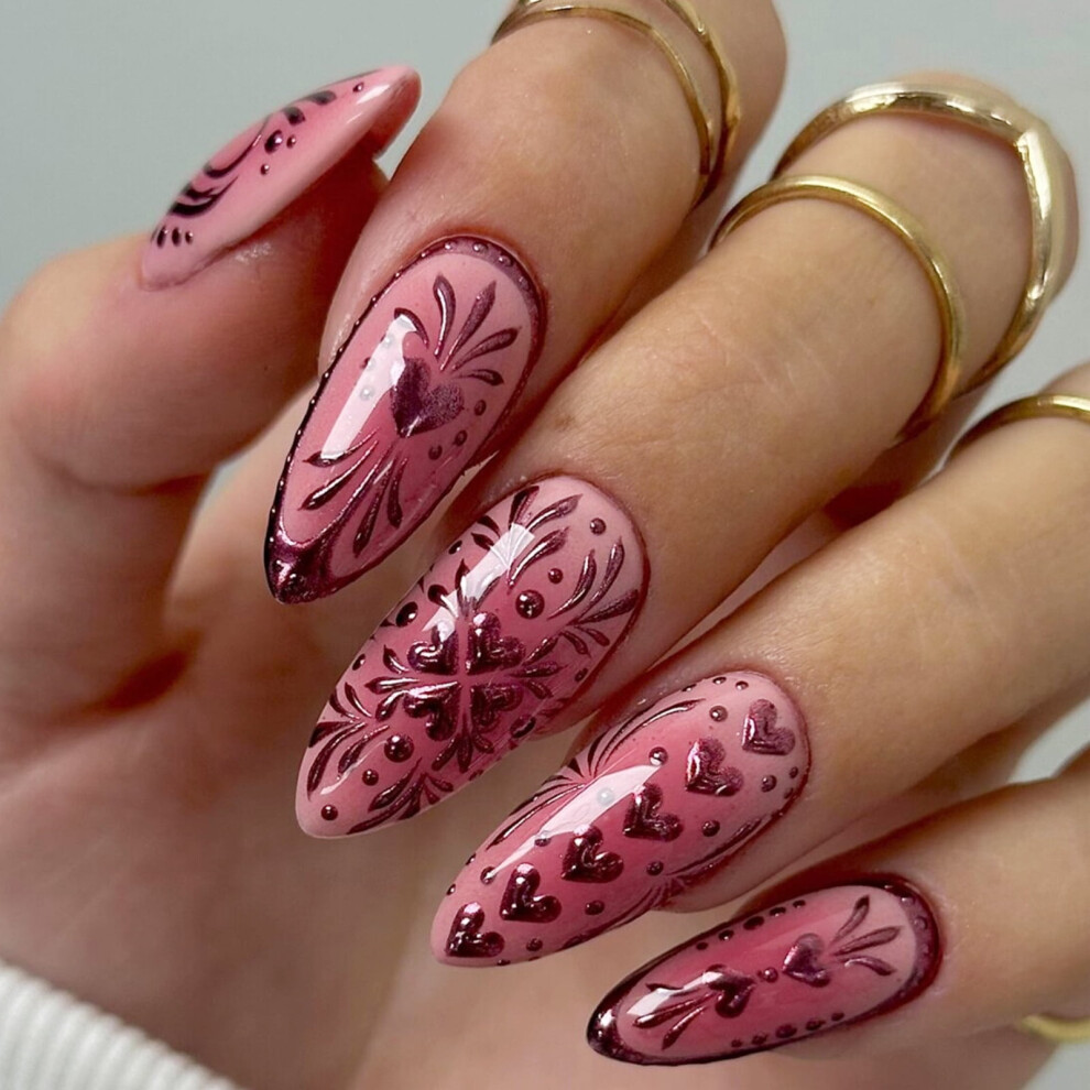Almond Glossy Fake Nails 15 Sizes 30pcs