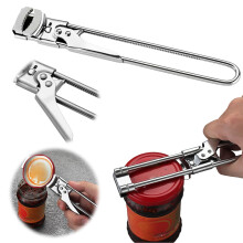 Abrefrascos para personas con poca fuerza en las manos, 23 cm, ajustable, de acero inoxidable.