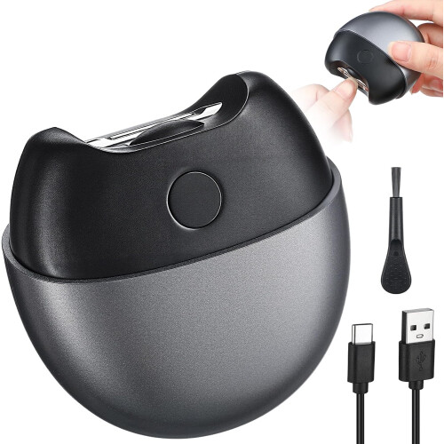 Cortador de unhas elétrico automático cinza e preto com escova e