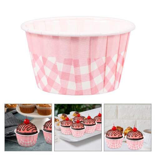 Pink Ruffled Cupcake Liners Paper 50 pcs