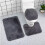 Ensemble de tapis de salle de bain gris en microfibre 3 pièces 1