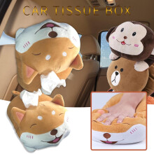 Porte-boîte à mouchoirs en forme de chien en peluche – Organisateur de serviettes suspendu